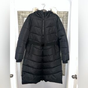 Noize Women's Black Belted Puffer Jacket